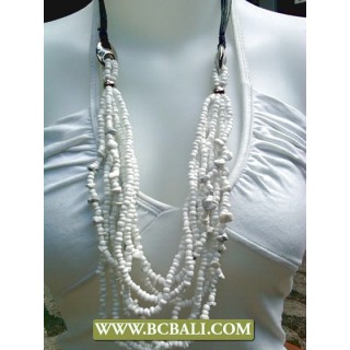 Unik Style Necklaces Beads White Layered